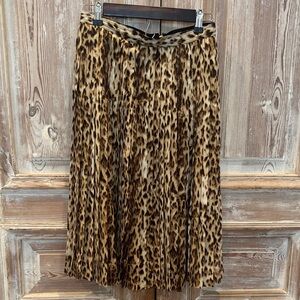 J. Crew Leopard Print Pleated Skirt